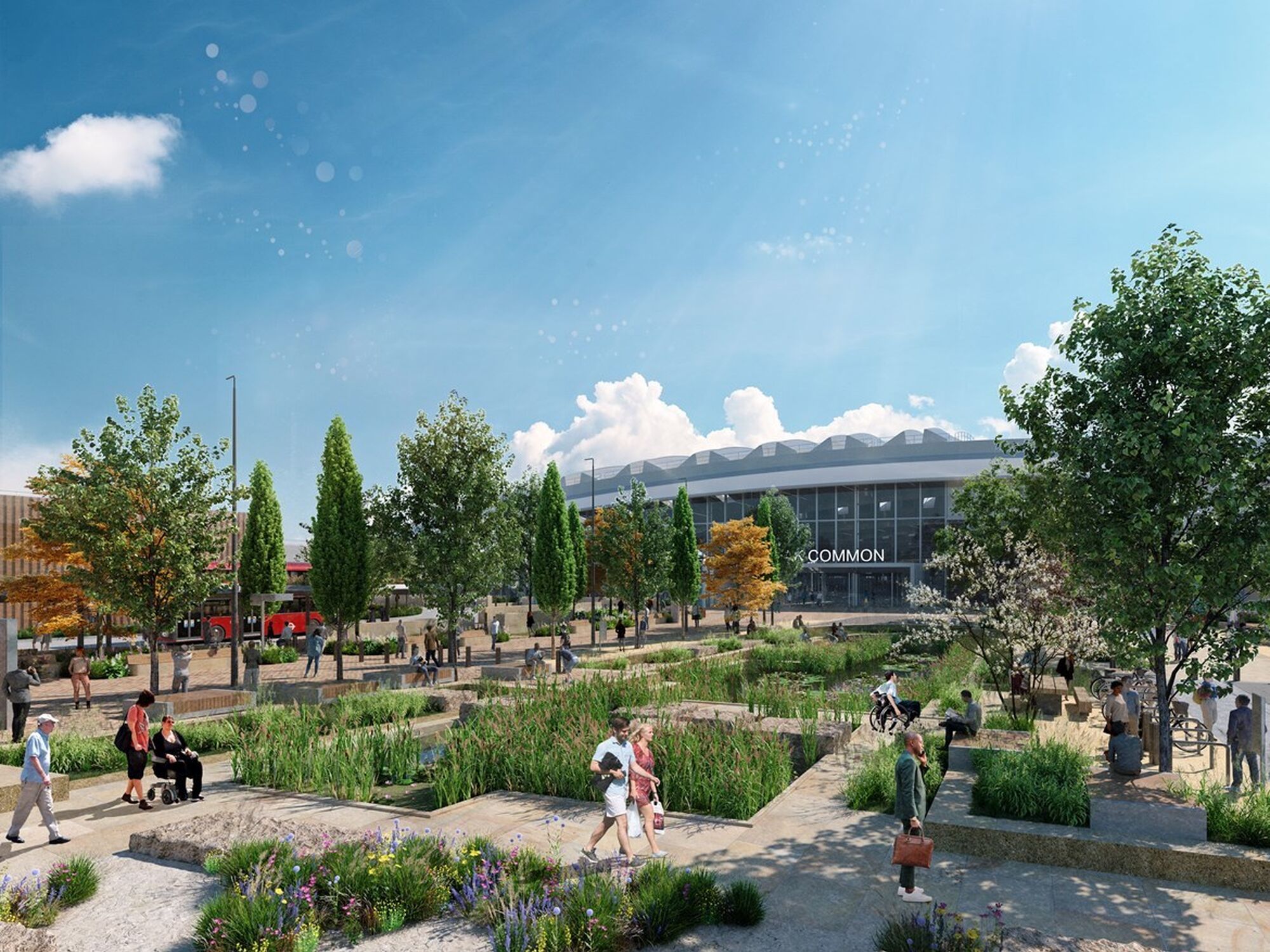 Public space designs revealed for HS2’s new Old Oak Common station